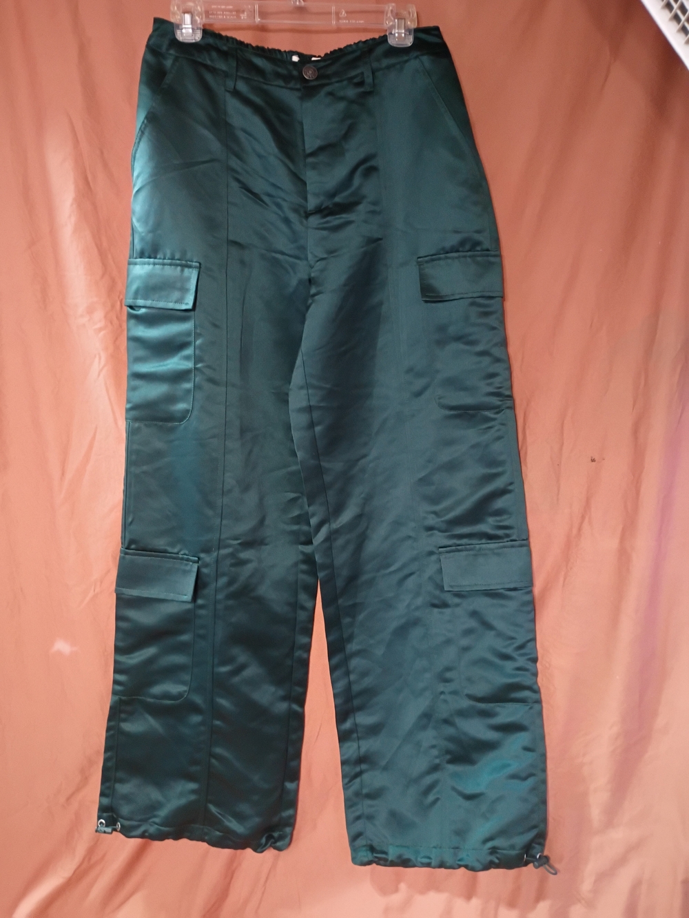Wide Leg Cargo Pants in Deep Teal